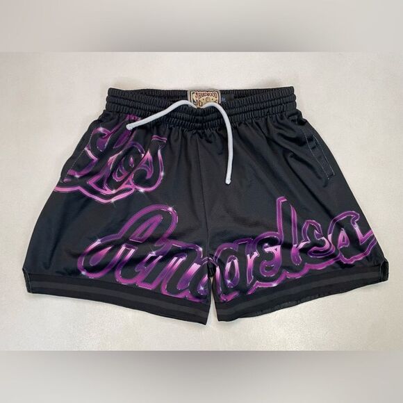 Mitchell & Ness Los Angeles Lakers Big Face 4.0 Shorts Women Medium Black - Picture 1 of 6